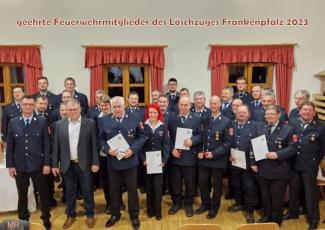 Geehrte Feuerwehrmitglieder Löschzug Frankenpfalz 2023